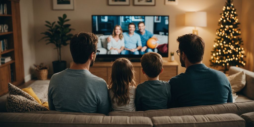 Family-enjoying-IPTV-on-a-couch-in-their-living-room